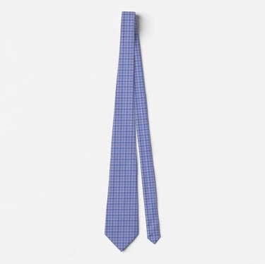 Classic Royal Blue Gingham Plaid Neck Tie