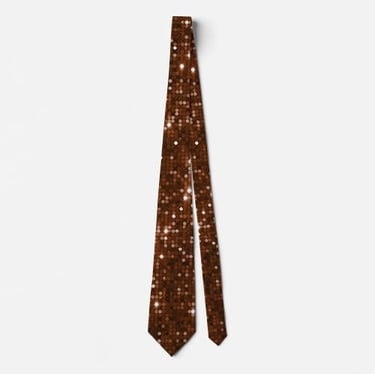 Dazzling Copper Sparkle Sequin Pattern Neck Tie