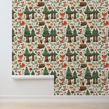 Enchanted Woodland Nursery Self - Adhesive Wallpaper