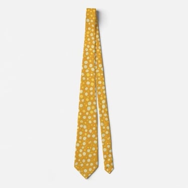 Golden Mustard & Cream Polka Dot Neck Tie