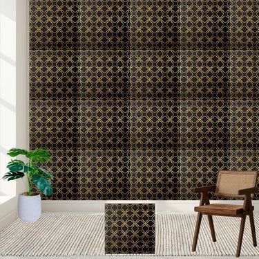 Luxurious Black and Gold Geometric Tile