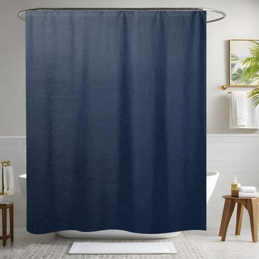 Blue Leather Shower Curtain