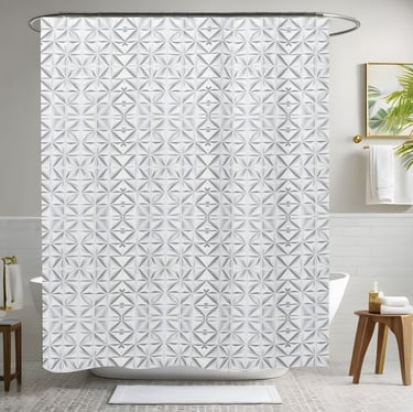 Modern White Shower Curtain
