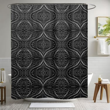 Modern Black Shower Curtain