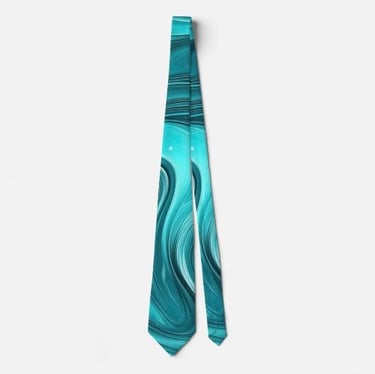 Ocean Swirls Turquoise Neck Tie