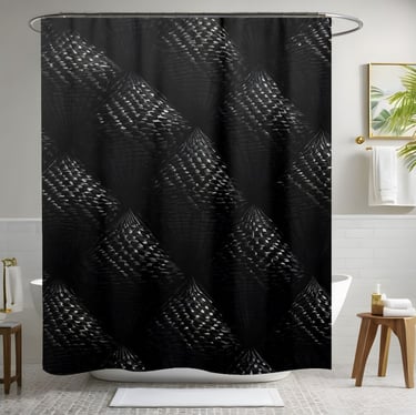 Cone Design Black Shower Curtain