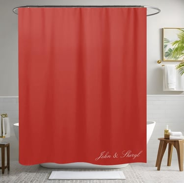Solid Rustic Red Minimalist Shower Curtain