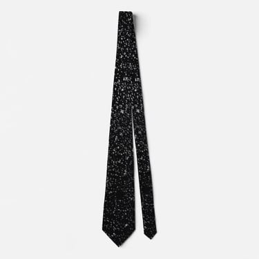 Elegant Black Sparkly Glitter Neck Tie
