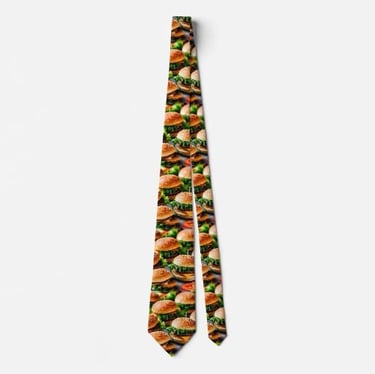 Mini Burger Neck Tie - Food Lover Tie