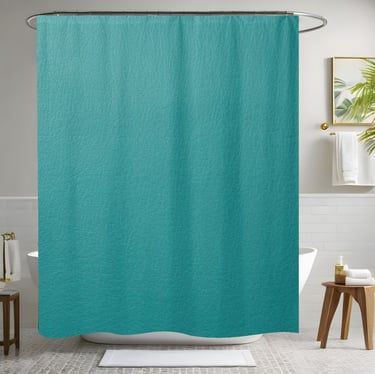 Aqua Leather Shower Curtain