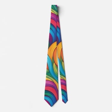 Psychedelic Rainbow Abstract Neck Tie