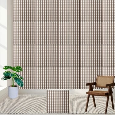 Warm Brown and Crisp White Checkered Tile Pattern