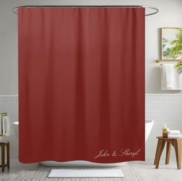Rich Burgundy Red Solid Color Shower Curtain