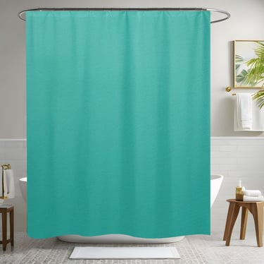 Turquoise Leather Shower Curtain