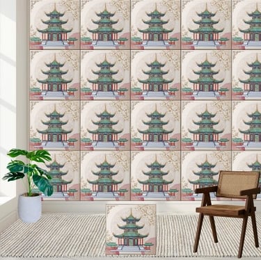 Chinese Pavilion Ceramic Tile