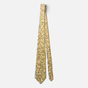 Sparkling Gold Ombre Glitter Neck Tie
