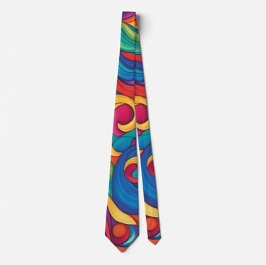 Vibrant Swirls of Color Neck Tie