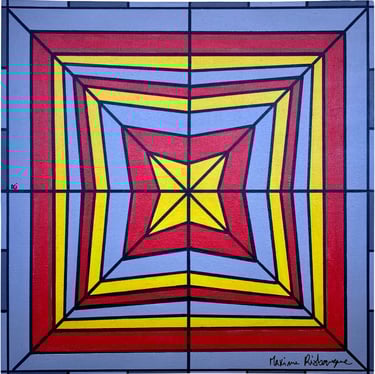 Toile tableau lampe Ligne couleurs maxime Risbourque