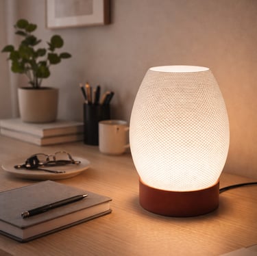 Aira designer table lamp by Chandira with elegant modern form