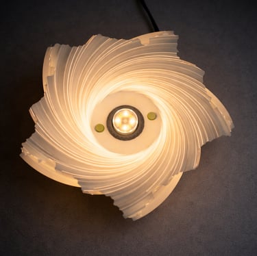 Top view of Twister lamp highlighting spiral design symmetry