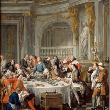 Tableau du Déjeuner d'huîtres, huile sur toile de Jean-François de Troy