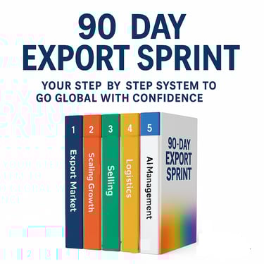 a book cover with the words,'90 days of exporting the world 'by Amine HBI