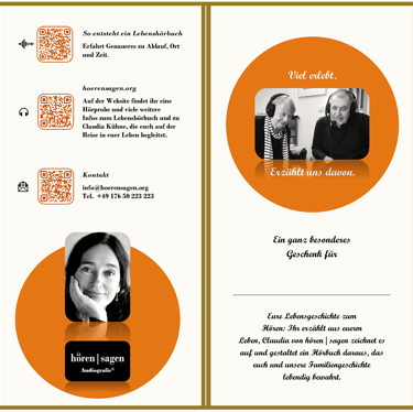 Geschenk-Faltkarte für ein Erzählduo