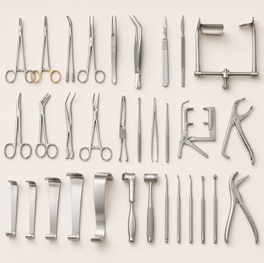 Specialized thoracic surgery instruments for chest and lung procedures