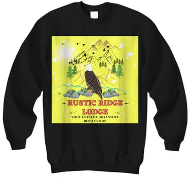 a black sweatshirt with a bird on it