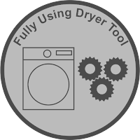 sepenuhnya menggunakan mesing pengering (tumble dryer)