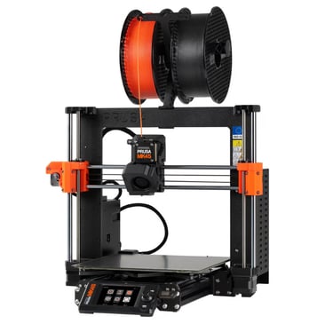 Original Prusa MK4S 3D printer in action printing a detailed model, used in Oman digital fabrication