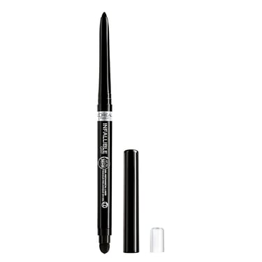 a black and white mascara brush on a white background