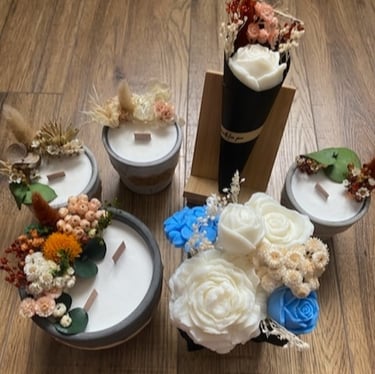 Bougies décoratives,Bougies artisanales,Création bougie artisanale,Bougies faits main,Bougies floral