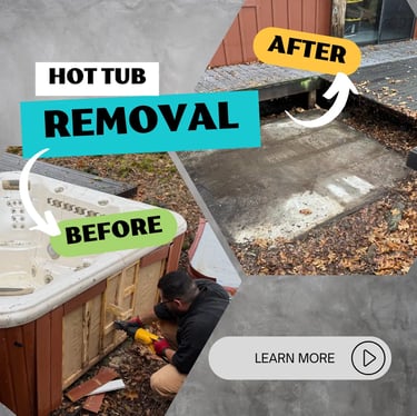 before and after of hot tub removal