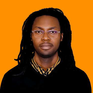 a man with glasses and a tie dye dyed black