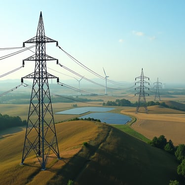 Energy and Utilities, Powerlines and Wind Turbines