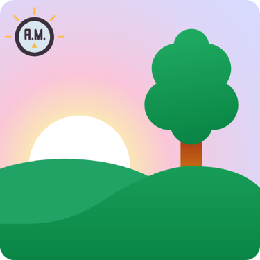 a picture illustrating morning with a tree and rising sun