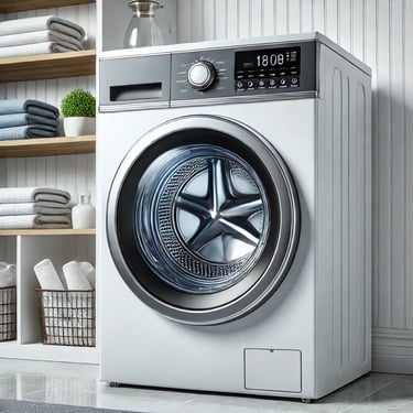 a washing machine with towels on it