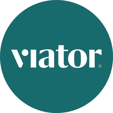 a logo for the brand viator
