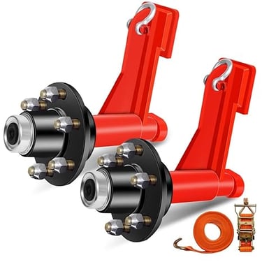 2Pack Shipping Container Wheel 6-Lug Kit, 6x5.5 Lug, Heavy Duty Shipping Container Axle