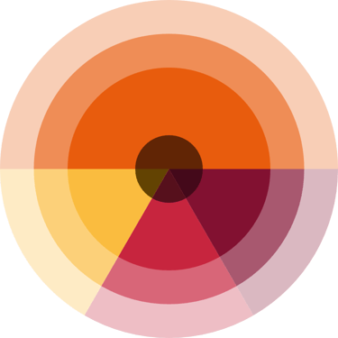 Wheel showing the four brand colours