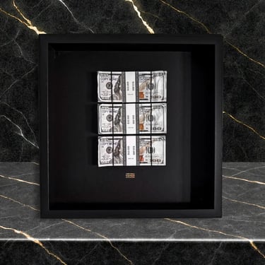 Frame with Money and cash dollar in background 
