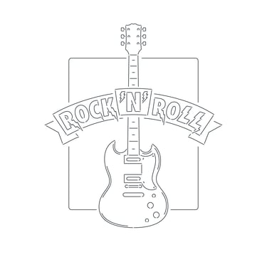 Rock'N'Roll guitar neon sign line work