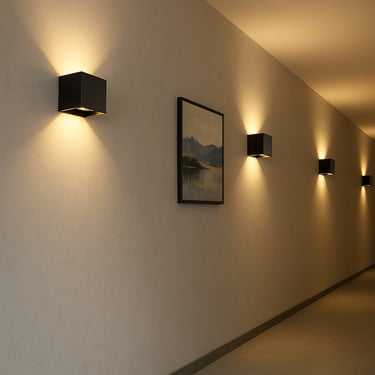 Wandarmaturen met up-down licht in de gang