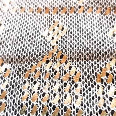 Shahravar's Vintage white and gold assuit fabric