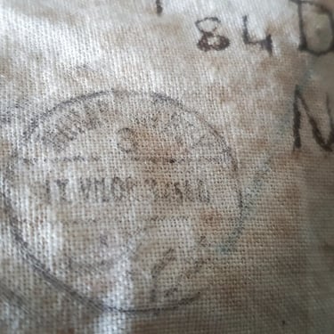 Port Said stamp on linen shipping bag 1920's 