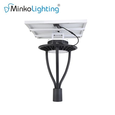 MNK-WL04 black solar light explorer warrior solar garden light with white solar panel