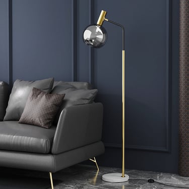 MNK-FL151 a couch with a lamp on it and a couch with pillows