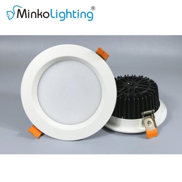 MNK-S2 recessed led smd downlight white framework with black heat sink