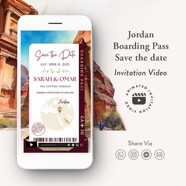 Destination wedding invitation, save the date wedding invitation video, digital wedding invitation